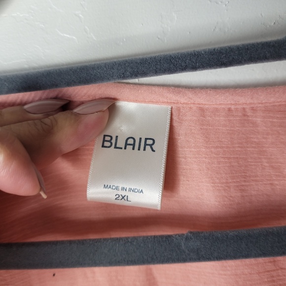 Blair Light Pink Embroidered Peasant Tunic Blouse - Picture 3 of 6